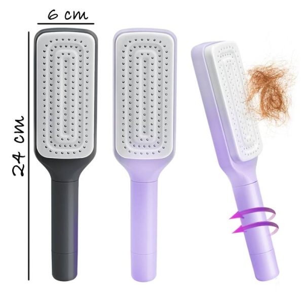 Self Cleaning Hairbrush Women Hair Brush One-key Cleaning Hair Loss Airbag Scalp Massage Comb Anti-Static Hairbrush - Image 7